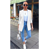 Autumn New Women Chic Blazer Buttons Design Fashion Office Lady Solid Color Long Sleeve Suit Coat Outerwear Tops Plus Size S-5XL